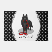 Funny Let's Go! Walk Belgian Sheepdog (black 1) Fußmatte (Vorderseite)
