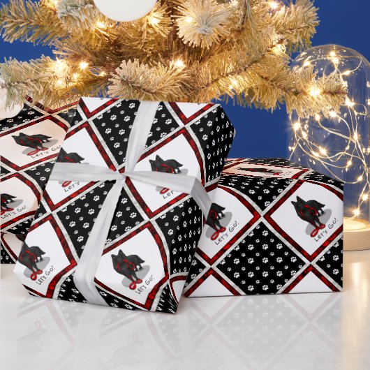 Funny Let's Go! Walk Belgian Sheepdog (black 1) Geschenkpapier (Feiertage)