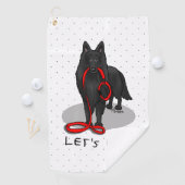 Funny Let's Go! Walk Belgian Sheepdog (black 1) Golfhandtuch (Insitu)