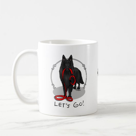 Funny Let's Go! Walk Belgian Sheepdog (black 1) Kaffeetasse (Links)