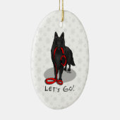 Funny Let's Go! Walk Belgian Sheepdog (black 1) Keramik Ornament (Rechts)