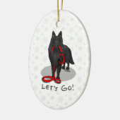 Funny Let's Go! Walk Belgian Sheepdog (black 1) Keramik Ornament (Links)