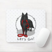 Funny Let's Go! Walk Belgian Sheepdog (black 1) Mousepad (Mit Mouse)