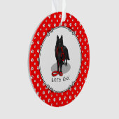 Funny Let's Go! Walk Belgian Sheepdog (black 1) Ornament (Vorderseite)