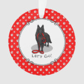 Funny Let's Go! Walk Belgian Sheepdog (black 1) Ornament (Vorderseite)