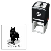 Funny Let's Go! Walk Belgian Sheepdog (black 1) Permastempel (Beispiel)