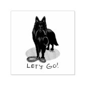 Funny Let's Go! Walk Belgian Sheepdog (black 1) Permastempel (Design)
