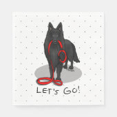 Funny Let's Go! Walk Belgian Sheepdog (black 1) Serviette (Vorderseite)