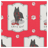 Funny Let's Go! Walk Belgian Sheepdog (black 1) Stoff (Nahaufnahme)