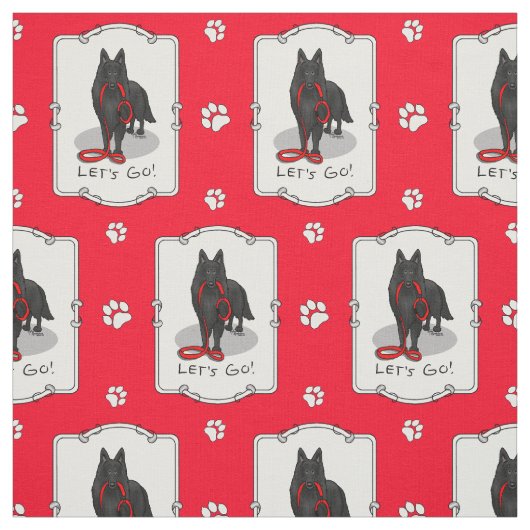 Funny Let's Go! Walk Belgian Sheepdog (black 1) Stoff (Muster)