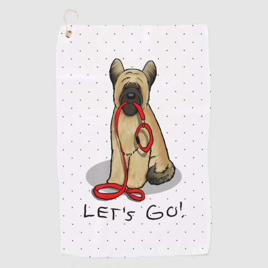 Funny Let's Go! Walk Briard (cr tawny black 1) Golfhandtuch (Vorderseite)