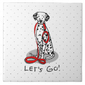 Funny Let's Go! Walk Dalmatian Dog (black 1) Fliese (Vorderseite)