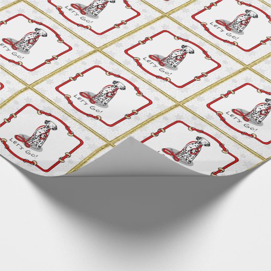 Funny Let's Go! Walk Dalmatian Dog (black 1) Geschenkpapier (Ecke)