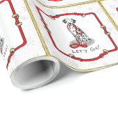 Funny Let's Go! Walk Dalmatian Dog (black 1) Geschenkpapier (Rolleneckpunkt)