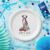 Funny Let's Go! Walk Dalmatian Dog (black 1) Pappteller (Party)