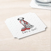 Funny Let's Go! Walk Dalmatian Dog (black 1) Untersetzer (angewinkelt)