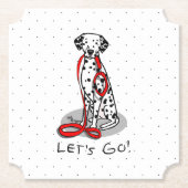 Funny Let's Go! Walk Dalmatian Dog (black 1) Untersetzer (Vorderseite)