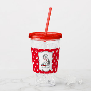 Funny Let's Go! Walk Old English Sheepdog (Grau 1) Acryltrinkbecher