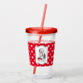 Funny Let's Go! Walk Old English Sheepdog (Grau 1) Acryltrinkbecher (Rückseite)