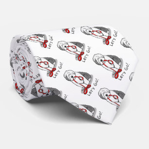 Funny Let's Go! Walk Old English Sheepdog (Grau 1) Krawatte