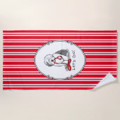 Funny Let's Go! Walk Old English Sheepdog (Grau 1) Strandtuch (Vorderseite)