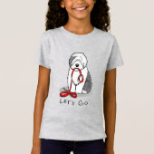 Funny Let's Go! Walk Old English Sheepdog (Grau 1) T-Shirt (Vorderseite)