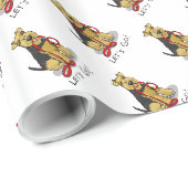 Funny Let's Go! Welsh Terrier Dog mit Leash Geschenkpapier (Rolleneckpunkt)
