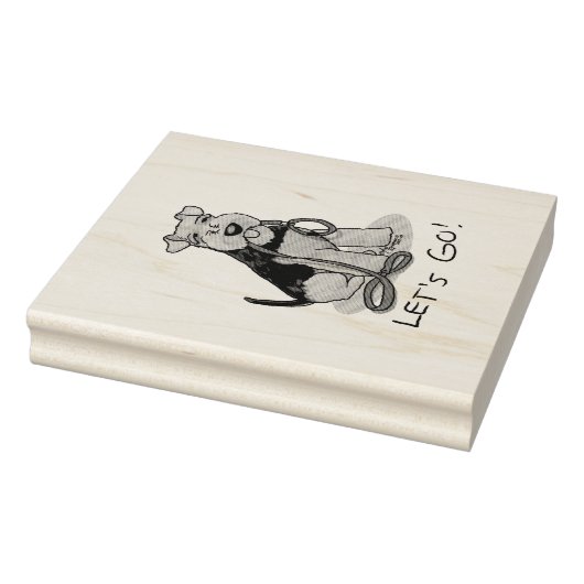 Funny Let's Go! Welsh Terrier Dog mit Leash Gummistempel (Stempel)