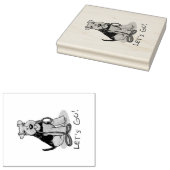 Funny Let's Go! Welsh Terrier Dog mit Leash Gummistempel (Stempel)