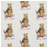 Funny Let's Go! Welsh Terrier Dog mit Leash Stoff (Muster)
