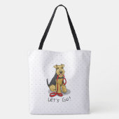Funny Let's Go! Welsh Terrier Dog mit Leash Tasche (Rückseite)