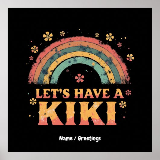 Funny "Let's have a Kiki" LGBT Trans Gender Retro Poster (Vorne)
