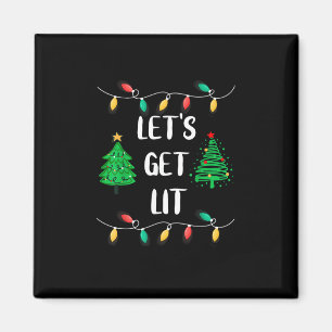 Funny Let's Lit Christmas Lights Holidays erhalten Magnet