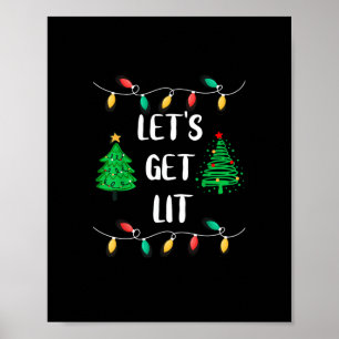 Funny Let's Lit Christmas Lights Holidays erhalten Poster