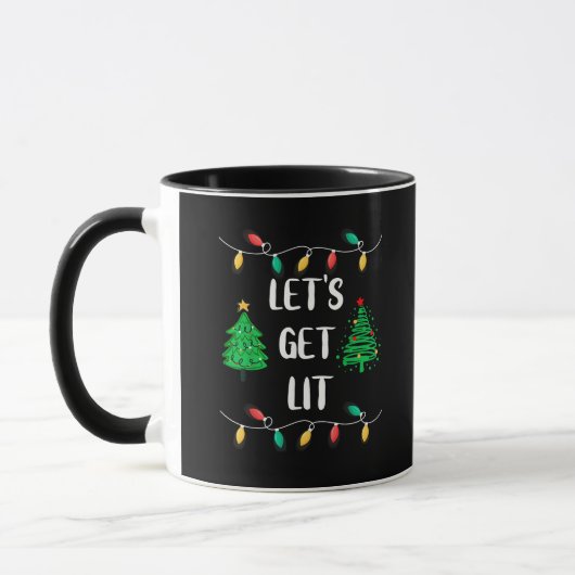 Funny Let's Lit Christmas Lights Holidays erhalten Tasse (Links)