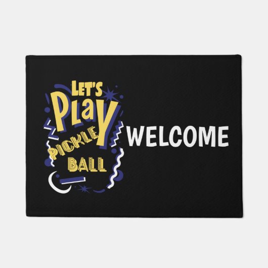 Funny Let's Play Pickleball Party Design Fußmatte (Vorderseite)