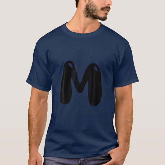 Funny Letter M Alphabet Monogram Initial T-Shirt (Vorderseite)