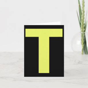 Funny Letter T Green Halloween Costume Karte
