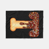 Funny Letter T Ice Cream Chocolate Sprinkles  Fleecedecke (Vorderseite (Horizontal))