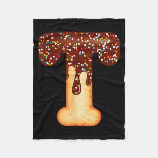 Funny Letter T Ice Cream Chocolate Sprinkles  Fleecedecke (Vorderseite)