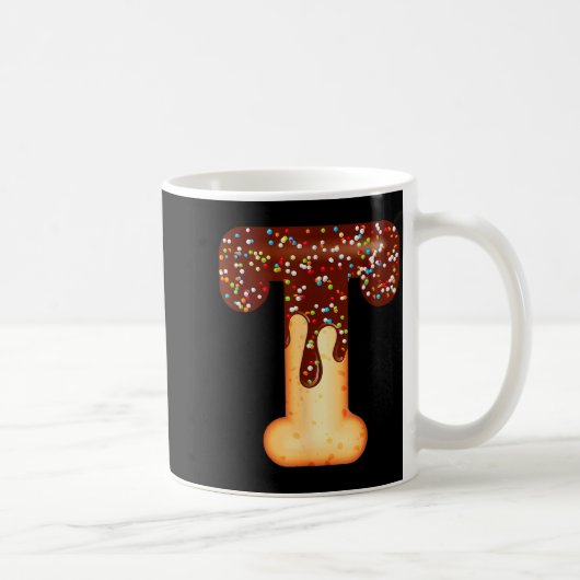 Funny Letter T Ice Cream Chocolate Sprinkles Kaffeetasse (Rechts)
