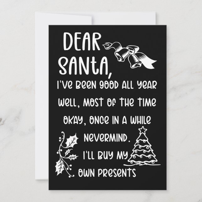 Funny Letter to Santa Christmas Xmas gifts (Vorderseite)