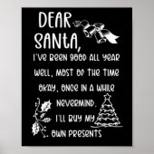 Funny Letter to Weihnachten Weihnachten Weihnachts Poster (Vorne)