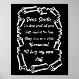Funny Letter to Weihnachten Weihnachten Weihnachts Poster
