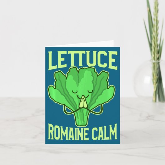 Funny Lettuce Romaine Calm Meditation Yoga Zen  Karte (Vorderseite)