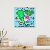 Funny Lettuce Turnip Thyme Gemüsepuppe Cartoon Poster (Küche)