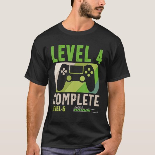Funny Level 4 Complete Level 5 Loading Gamers 4Th T-Shirt (Vorderseite)
