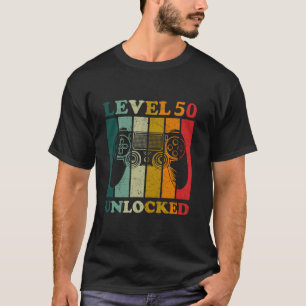 Funny Level 50 Unlocks Bday Gamer 50th B T-Shirt