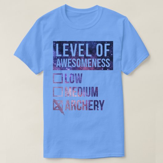 Funny Level of Awesomeness Low Bogenschütze T-Shirt (Design vorne)