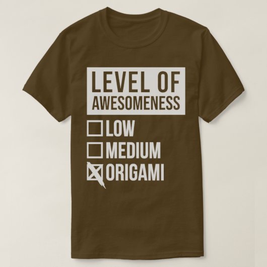 Funny Level of Awesomeness Low Medium Geschenk Ori T-Shirt (Design vorne)